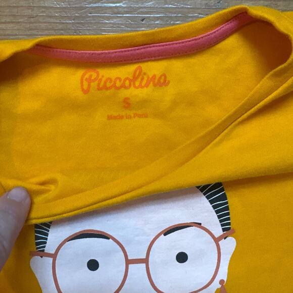 Piccolina yellow Ruth Bater Ginsburg Supreme Court short sleeve shirt SIZE S - Picture 3 of 6